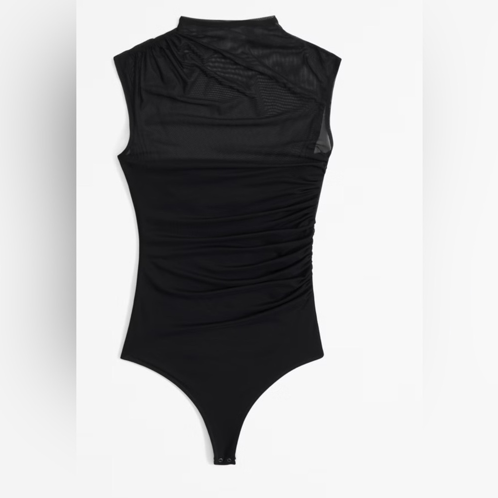 Abercrombie Draped Mesh Mockneck Bodysuit
